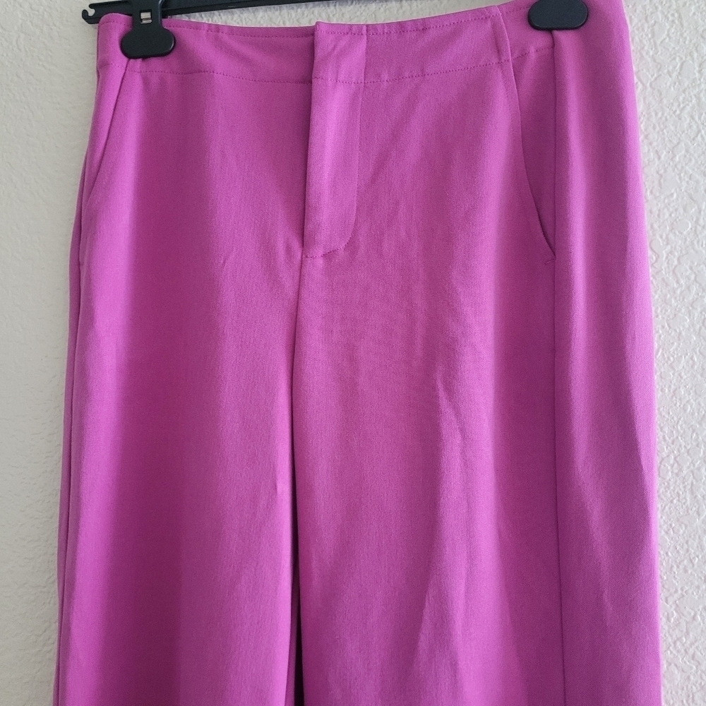 Nic+Zoe NWT Work it Wide Leg Pocket Trouser Orchid Petal Pants Size 4 - Picture 4 of 6